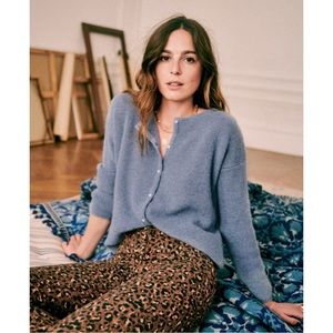 🌙 HP Sezane Gaspard Cardigan in Vintage Blue